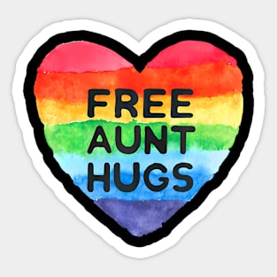 Free Aunt Hugs LGBT Flag Pride Awareness Month Pride Sticker